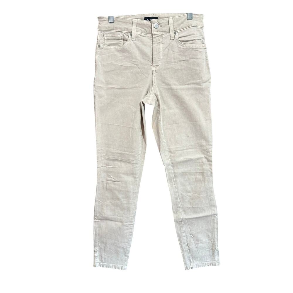 NYDJ Not Your Daughters Jeans Womens Beige Mid Rise Ami Skinny Stretch 4